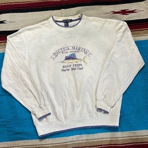 Nautica Marina embroidered crewneck pullover sweatshirt